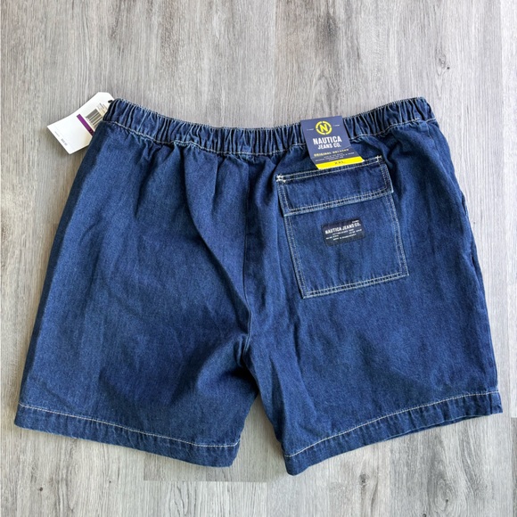 NWT Men’s Elastic Waist Denim Shorts - Picture 4 of 6